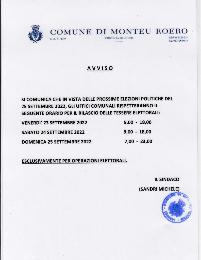 ELEZIONI POLITICHE 2022